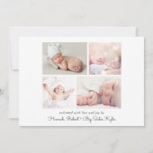 Eenvoudige foto-collage geboorte aankondiging (Achterkant)