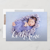 Eenvoudige foto-collage geboorte aankondiging (Voorkant / Achterkant)
