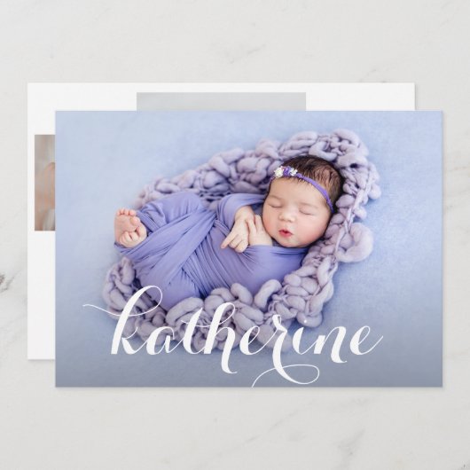 Eenvoudige foto-collage geboorte aankondiging (Voorkant / Achterkant)