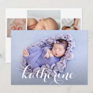 Eenvoudige foto-collage geboorte aankondiging