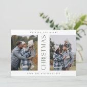 Eenvoudige Foto Collage Kerst Kaart (Staand voorkant)