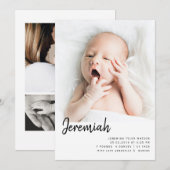 Eenvoudige foto-collage Unisex Baby geboorte Aankondiging (Voorkant / Achterkant)