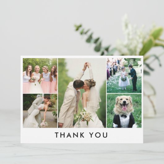 Eenvoudige foto Collage Weddenschap Bedankt (Staand voorkant)