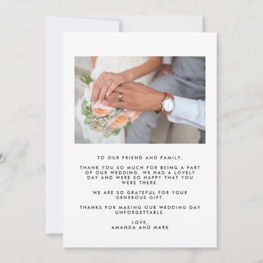 Eenvoudige foto Collage Weddenschap Bedankt (Achterkant)