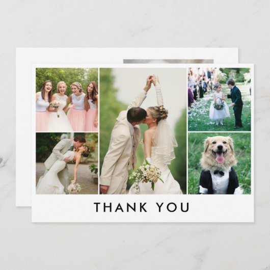 Eenvoudige foto Collage Weddenschap Bedankt (Voorkant / Achterkant)