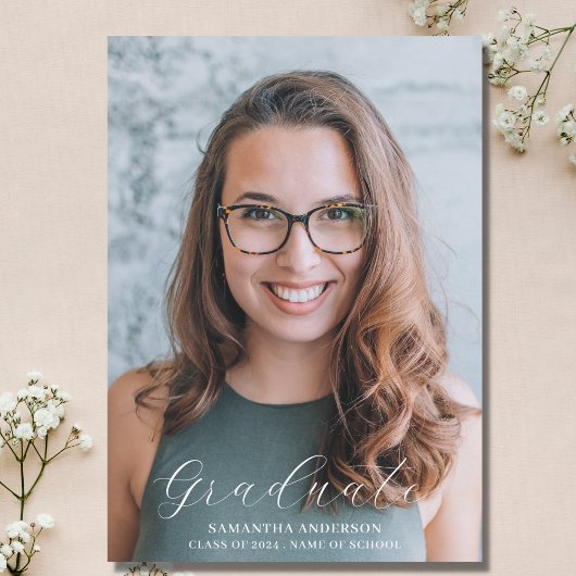 Eenvoudige foto College afstuderen Aankondiging