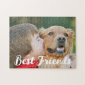 Eenvoudige foto Custom Pet Dog Kinder beste vriend Legpuzzel (Horizontaal)
