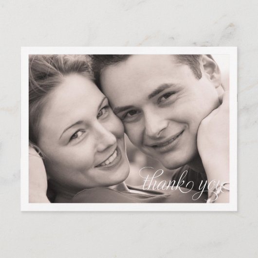 Eenvoudige foto Dank u Briefkaart (Voorkant)