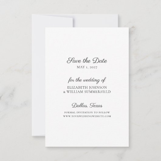 Eenvoudige foto De datum opslaan | huwelijksaankon Kaart (Achterkant)