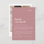Eenvoudige foto Dusty Pink Monogram bruiloft Bedankkaart (Voorkant / Achterkant)