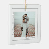 Eenvoudige foto, eerste gehuwd kerstfeest keramisch ornament (Rechts)