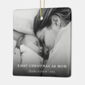 Eenvoudige foto Eerste Kerstmis als Mam Keramisch Ornament (Links)