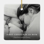 Eenvoudige foto Eerste Kerstmis als Mam Keramisch Ornament (Achterkant)