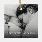 Eenvoudige foto Eerste Kerstmis als Mam Keramisch Ornament (Voorkant)