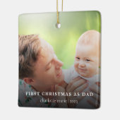 Eenvoudige foto Eerste Kerstmis als papa Keramisch Ornament (Links)
