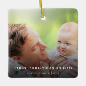 Eenvoudige foto Eerste Kerstmis als papa Keramisch Ornament (Voorkant)