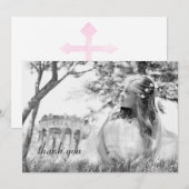 Eenvoudige foto eerste mededeling Dankuwel Opmerki Notitiekaartje (Voorkant / Achterkant)