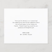 Eenvoudige foto Elegant budget bruiloft dank u kaa (Achterkant)