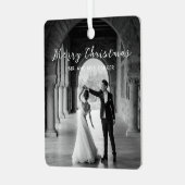 Eenvoudige foto Elegant Kerstmis Metalen Ornament (Voorkant links)