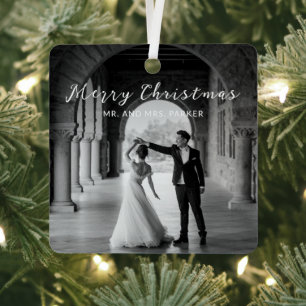 Eenvoudige foto Elegant Kerstmis Metalen Ornament