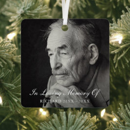 Eenvoudige foto Elegant Memorial Metalen Ornament