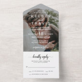 Eenvoudige foto Elegant Modern Wedding All In One Uitnodiging (Binnen)