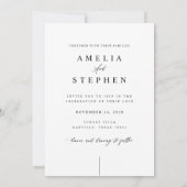 Eenvoudige foto Elegant strand bruiloft Kaart (Achterkant)