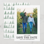 Eenvoudige foto en Typografie Weddenschap Save The Date (Voorkant / Achterkant)