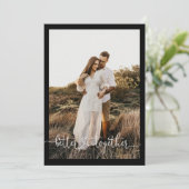 Eenvoudige foto-Engagement Party met minimalistisc Kaart (Staand voorkant)