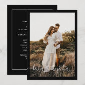 Eenvoudige foto-Engagement Party met minimalistisc Kaart (Voorkant / Achterkant)