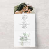 Eenvoudige foto Eucalyptus Beide ouders bruiloft All In One Uitnodiging (Binnen)