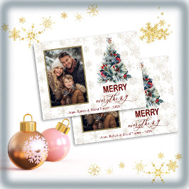 Eenvoudige foto familie Merry Alles Feestdagen Kaart