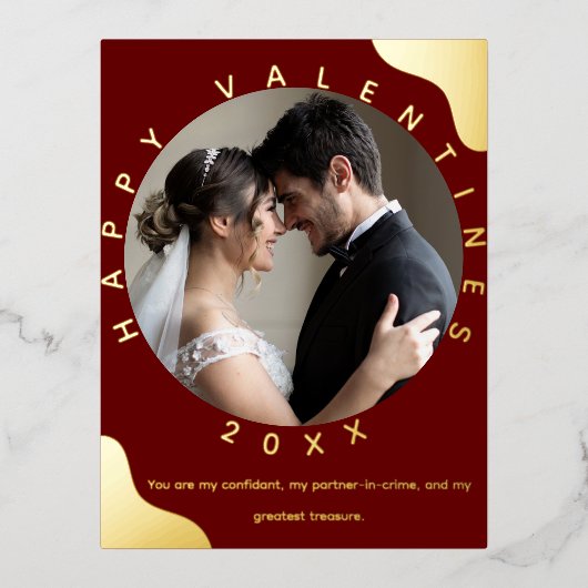 Eenvoudige foto Folie Valentijnse Kaart Post (Voorkant)