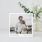 Eenvoudige foto Foto Dank je Sjabloon Kaart bruilo (Staand voorkant)