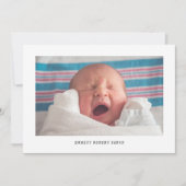 Eenvoudige foto geboorte aankondiging (Voorkant)