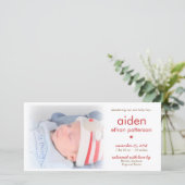 Eenvoudige foto geboorteaankondiging jongetje | Ro Aankondiging (Staand voorkant)