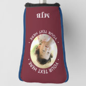 Eenvoudige Foto Gepersonaliseerd Monogram 3 Initia Golfheadcover (Draai 90)