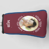 Eenvoudige Foto Gepersonaliseerd Monogram 3 Initia Golfheadcover (Voorkant)