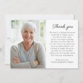 Eenvoudige foto gepersonaliseerde bericht begrafen bedankkaart (Voorkant)