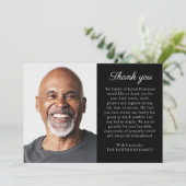 Eenvoudige foto gepersonaliseerde bericht begrafen bedankkaart (Staand voorkant)