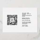 Eenvoudige foto Gold Border QR-code sla onze datum Folie Uitnodiging (Achterkant)