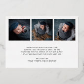 Eenvoudige foto Gold Foil Newborn Bancykondiging g Folie Uitnodiging (Achterkant)