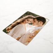 Eenvoudige foto Gold Foil Weddenschap Hartelijk da Folie Uitnodiging (Gedraaid)