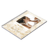 Eenvoudige foto Gold Glitter Script Mam Diary Notitieboek (Linkerzijde)