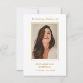 Eenvoudige foto Gouden begrafenis gedenkteken Kaar (Voorkant)