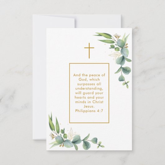 Eenvoudige foto Gouden begrafenis gedenkteken Kaar (Achterkant)