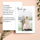 Eenvoudige foto-hand-brieftering Wedding Bedankkaart