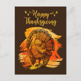 Eenvoudige foto Happy Thanksgiving Turkije Groeten Briefkaart
