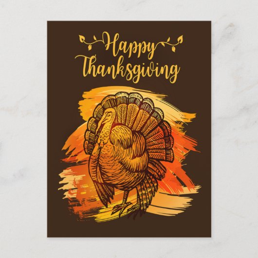 Eenvoudige foto Happy Thanksgiving Turkije Groeten Briefkaart (Voorkant)