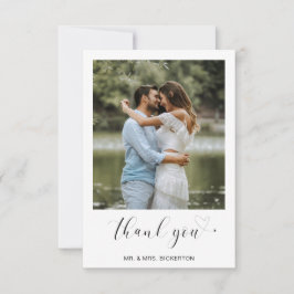 Eenvoudige Foto Hart Minimalistische Script Bruilo Bedankkaart